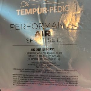 King Sheet Set Silver Cooling Micromesh Fabric Tempur-pedic NWOT